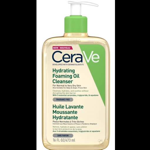 shop CeraVe Hydrating Foaming Oil Cleanser 473 ml af CeraVe - online shopping tilbud rabat hos shoppetur.dk