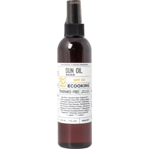 shop Ecooking Sun Oil Fragrance Free SPF 30 - 200 ml af Ecooking - online shopping tilbud rabat hos shoppetur.dk