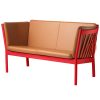 shop Erik Ole Jørgensen 2 pers. sofa - J148 - Ruby red/cognac af fdb-moebler - online shopping tilbud rabat hos shoppetur.dk