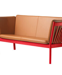 shop Erik Ole Jørgensen 2 pers. sofa - J148 - Ruby red/cognac af fdb-moebler - online shopping tilbud rabat hos shoppetur.dk