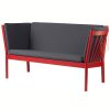 shop Erik Ole Jørgensen 2 pers. sofa - J148 - Ruby red/mørkegrå af fdb-moebler - online shopping tilbud rabat hos shoppetur.dk