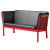 shop Erik Ole Jørgensen 2 pers. sofa - J148 - Ruby red/sort læder af fdb-moebler - online shopping tilbud rabat hos shoppetur.dk
