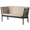 shop Erik Ole Jørgensen 2 pers. sofa - J148 - Sort eg/beige af fdb-moebler - online shopping tilbud rabat hos shoppetur.dk
