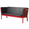 shop Erik Ole Jørgensen 3 pers. sofa - J149 - Ruby red/sort læder af fdb-moebler - online shopping tilbud rabat hos shoppetur.dk