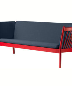 shop Erik Ole Jørgensen 3 pers. sofa - J149 - Ruby red/sort læder af fdb-moebler - online shopping tilbud rabat hos shoppetur.dk