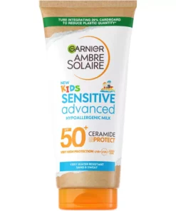 shop Garnier Ambre Solaire Sensitive Advanced Hypoallergenic Kids Lotion SPF 50+ - 175 ml af Garnier - online shopping tilbud rabat hos shoppetur.dk