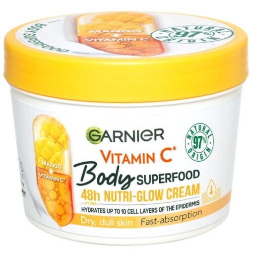 shop Garnier Bodyfood Giving Glow Vitamin C & Mango 380 ml af Garnier - online shopping tilbud rabat hos shoppetur.dk