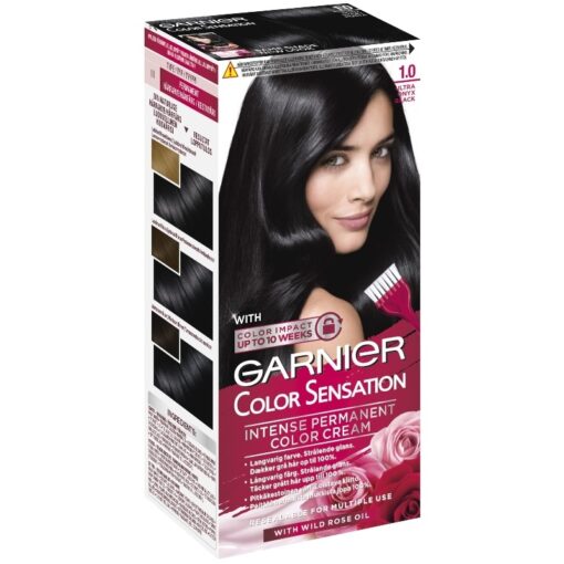 shop Garnier Color Sensation Intense Permanent Color - 1.0 Ultra Onyx Black af Garnier - online shopping tilbud rabat hos shoppetur.dk