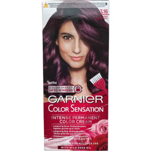 shop Garnier Color Sensation Intense Permanent Color - 3.16 Deep Amethyste af Garnier - online shopping tilbud rabat hos shoppetur.dk