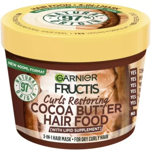 shop Garnier Fructis Hair Food Cocoa Butter Mask 400 ml af Garnier - online shopping tilbud rabat hos shoppetur.dk