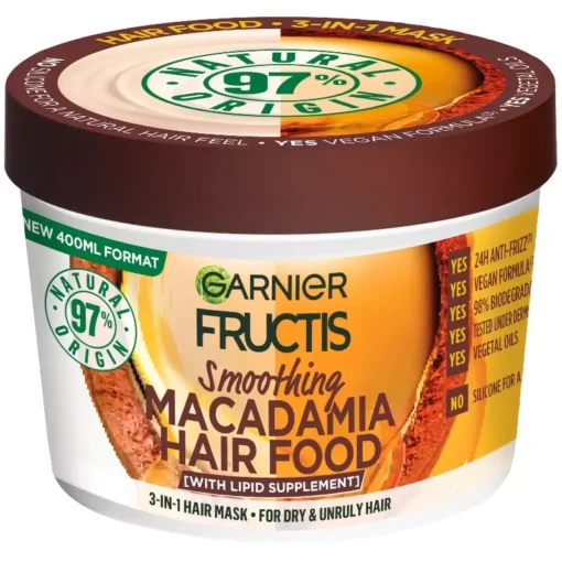 shop Garnier Fructis Hair Food Macadamia Mask 400 ml af Garnier - online shopping tilbud rabat hos shoppetur.dk