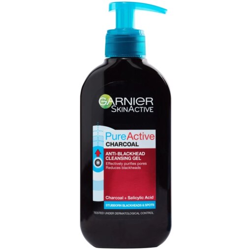 shop Garnier Pure Active Charcoal Blackhead Cleansing Gel 200 ml af Garnier - online shopping tilbud rabat hos shoppetur.dk