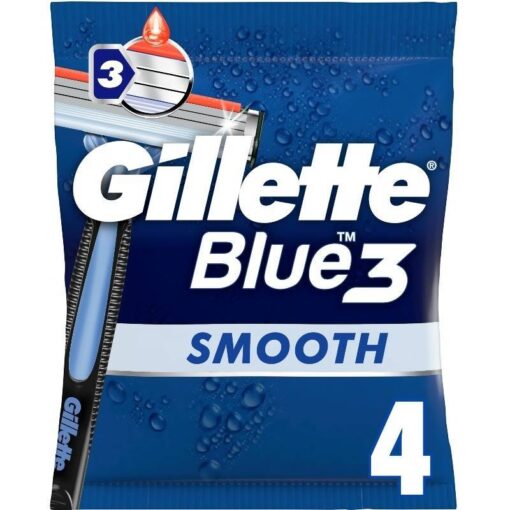 shop Gillette Blue3 Smooth Single Razor 4 Pieces af Gillette - online shopping tilbud rabat hos shoppetur.dk