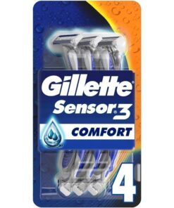 shop Gillette Sensor3 Comfort Single Razor 4 Pieces af Gillette - online shopping tilbud rabat hos shoppetur.dk