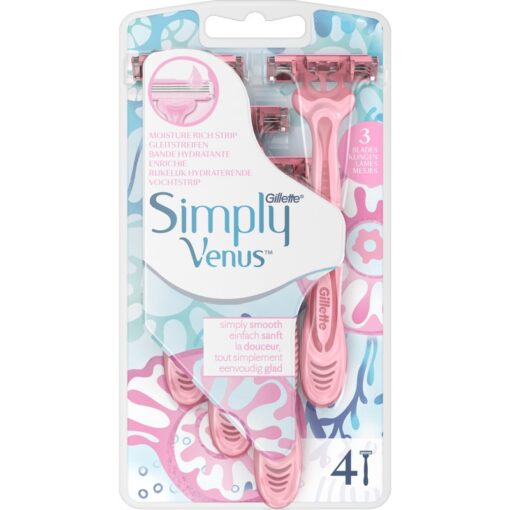 shop Gillette Simply Venus Single Razor 4 Pieces af Gillette - online shopping tilbud rabat hos shoppetur.dk