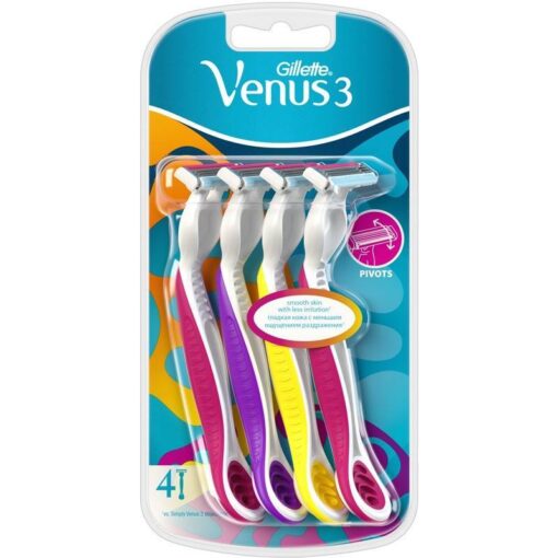 shop Gillette Venus 3 Single Razor 4 Pieces af Gillette - online shopping tilbud rabat hos shoppetur.dk