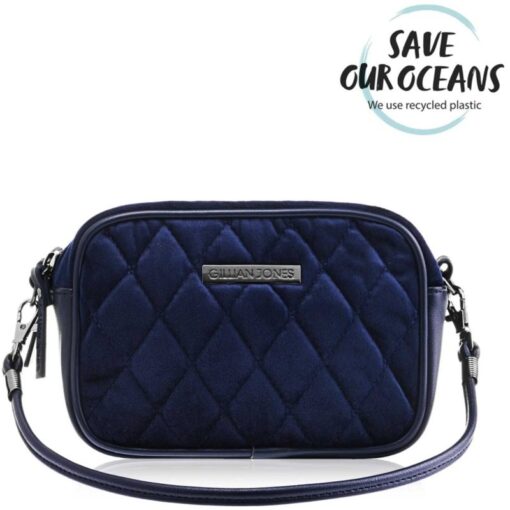 shop Gillian Jones Natascha Cosmetics Bag Small - Dark Blue Velvet 10455-13 af Gillian Jones - online shopping tilbud rabat hos shoppetur.dk