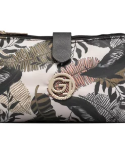 shop Gillian Jones Travel Clutch - Leaf Print 10008-19 af Gillian Jones - online shopping tilbud rabat hos shoppetur.dk