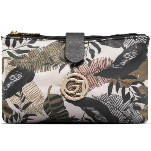 shop Gillian Jones Travel Clutch - Leaf Print 10008-19 af Gillian Jones - online shopping tilbud rabat hos shoppetur.dk