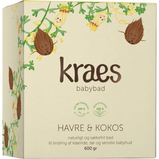 shop KRAES Babybad Havre & Kokos 600 gr. af KRAES - online shopping tilbud rabat hos shoppetur.dk