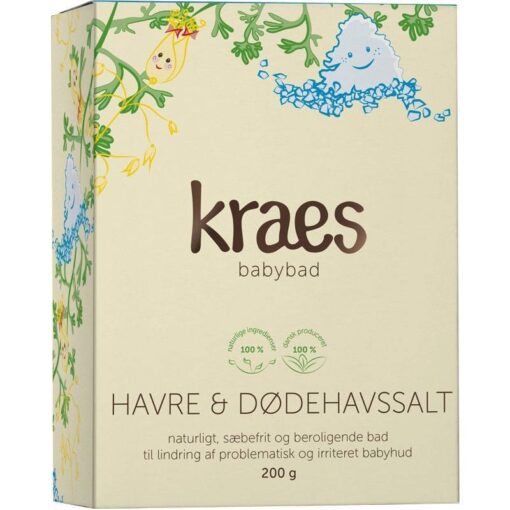 shop KRAES babybad Havre & Dødehavssalt 200 gr. af KRAES - online shopping tilbud rabat hos shoppetur.dk