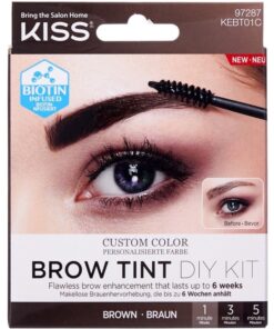 shop Kiss Brow Tint DIY Kit - Brown af Kiss - online shopping tilbud rabat hos shoppetur.dk