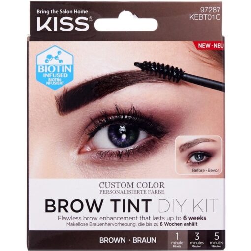 shop Kiss Brow Tint DIY Kit - Brown af Kiss - online shopping tilbud rabat hos shoppetur.dk