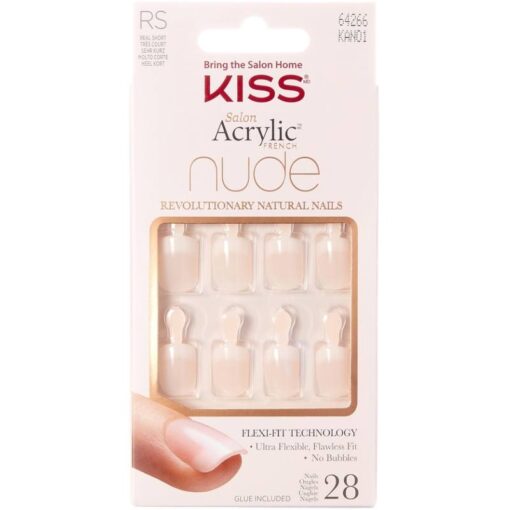 shop Kiss Salon Acrylic Nude French Nails - KAN01 af Kiss - online shopping tilbud rabat hos shoppetur.dk