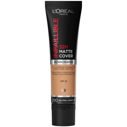 shop L'Oreal Paris Cosmetics Infaillible 32H Matte Cover Foundation SPF 25 - 30 ml- 290 Neutral Undertone af LOreal Paris - online shopping tilbud rabat hos shoppetur.dk