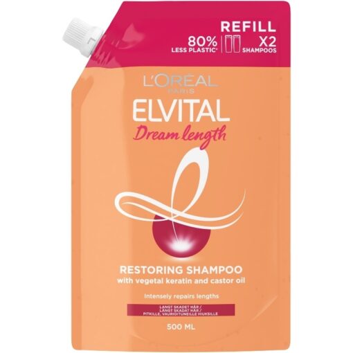 shop L'Oreal Paris Elvital Refill Eco-Pack Dream Length Shampoo 500 ml af LOreal Paris - online shopping tilbud rabat hos shoppetur.dk