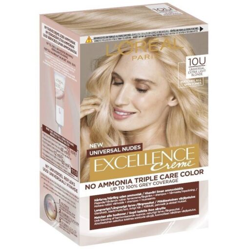 shop L'Oreal Paris Excellence Universal Nudes 192 ml - 10U Extra Light Blonde af LOreal Paris - online shopping tilbud rabat hos shoppetur.dk