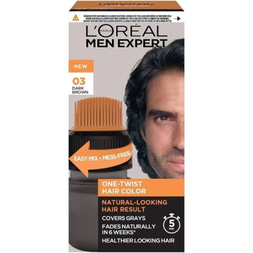 shop L'Oreal Paris Men Expert One-Twist Hair Color 50 ml - No. 03 Dark Brown af LOreal Paris - online shopping tilbud rabat hos shoppetur.dk