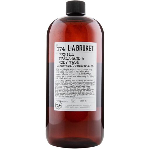 shop L:A Bruket 074 Hand & Body Wash Refill 1000 ml - Cucumber Mint af LA Bruket - online shopping tilbud rabat hos shoppetur.dk