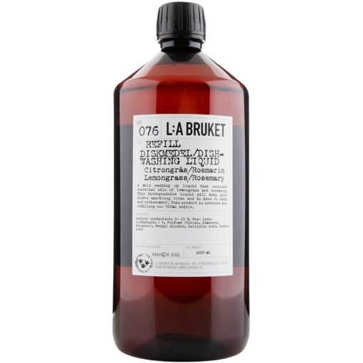 shop L:A Bruket 076 Dishwashing Liquid Refill 1000 ml - Lemongrass/Rosemary af LA Bruket - online shopping tilbud rabat hos shoppetur.dk