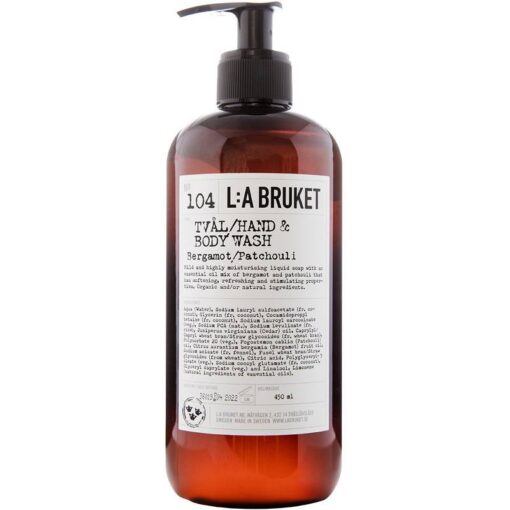 shop L:A Bruket 104 Hand & Body Wash 450 ml - Bergamot/Patchouli af LA Bruket - online shopping tilbud rabat hos shoppetur.dk