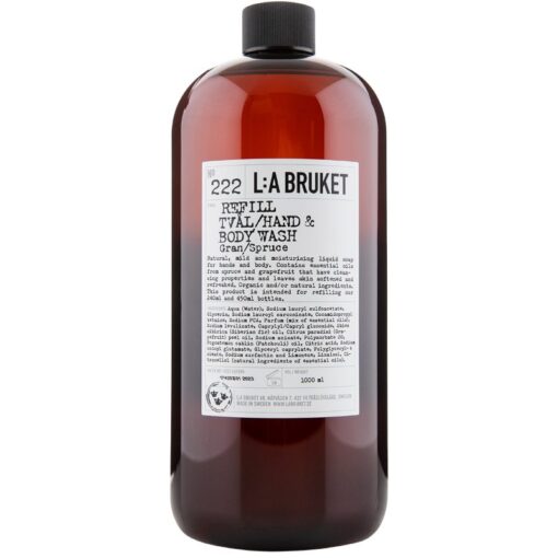 shop L:A Bruket 222 Hand & Body Wash Refill 1000 ml - Gran/Spruce af LA Bruket - online shopping tilbud rabat hos shoppetur.dk