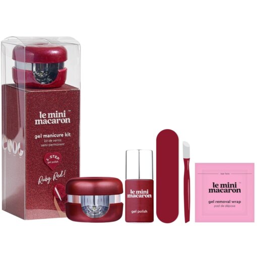 shop Le Mini Macaron Gel Manicure Kit - Ruby Red af Le Mini Macaron - online shopping tilbud rabat hos shoppetur.dk