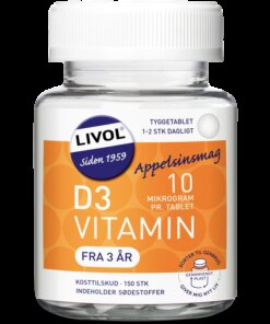 shop Livol D3 Vitamin Appelsinsmag 150 Pieces af Livol - online shopping tilbud rabat hos shoppetur.dk