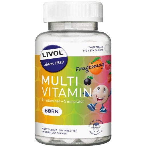 shop Livol Multivitamin Børn Frugtsmag 150 Pieces af Livol - online shopping tilbud rabat hos shoppetur.dk