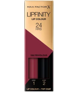 shop Max Factor Lipfinity 2-step Long Lasting Lipstick 2.3 ml + 1.9 g - 108 Frivolous af Max Factor - online shopping tilbud rabat hos shoppetur.dk