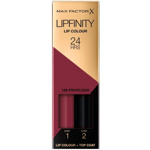 shop Max Factor Lipfinity 2-step Long Lasting Lipstick 2.3 ml + 1.9 g - 108 Frivolous af Max Factor - online shopping tilbud rabat hos shoppetur.dk