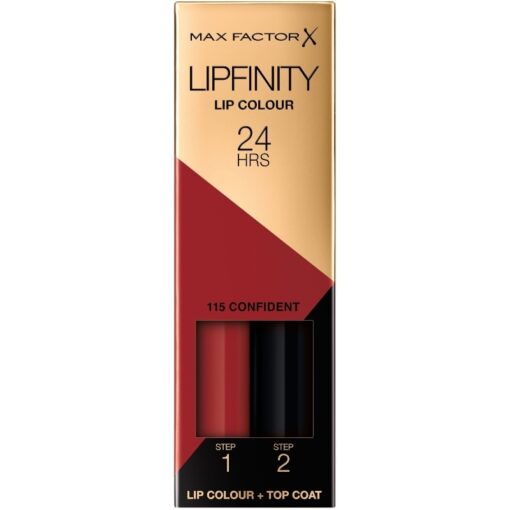 shop Max Factor Lipfinity 2-step Long Lasting Lipstick 2.3 ml + 1.9 g - 115 Confident af Max Factor - online shopping tilbud rabat hos shoppetur.dk