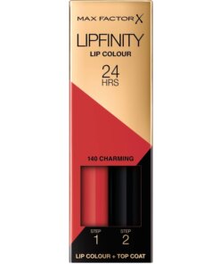 shop Max Factor Lipfinity 2-step Long Lasting Lipstick 2.3 ml + 1.9 g - 140 Charming af Max Factor - online shopping tilbud rabat hos shoppetur.dk