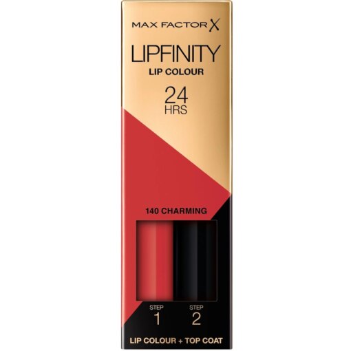 shop Max Factor Lipfinity 2-step Long Lasting Lipstick 2.3 ml + 1.9 g - 140 Charming af Max Factor - online shopping tilbud rabat hos shoppetur.dk