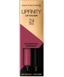 shop Max Factor Lipfinity 2-step Long Lasting Lipstick 2.3 ml + 1.9 g - 330 Essential Burgundy af Max Factor - online shopping tilbud rabat hos shoppetur.dk