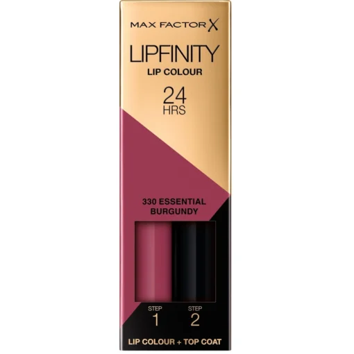 shop Max Factor Lipfinity 2-step Long Lasting Lipstick 2.3 ml + 1.9 g - 330 Essential Burgundy af Max Factor - online shopping tilbud rabat hos shoppetur.dk