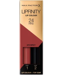 shop Max Factor Lipfinity 2-step Long Lasting Lipstick 2.3 ml + 1.9 g - 70 Spicy af Max Factor - online shopping tilbud rabat hos shoppetur.dk