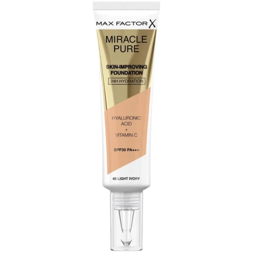 shop Max Factor Miracle Pure Skin-Improving Foundation 30 ml - 40 Light Ivory af Max Factor - online shopping tilbud rabat hos shoppetur.dk