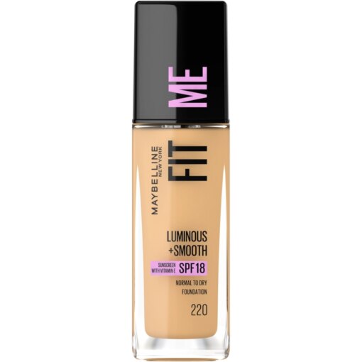 shop Maybelline Fit Me Luminous + Smooth Foundation - 220 Natural Beige af Maybelline - online shopping tilbud rabat hos shoppetur.dk