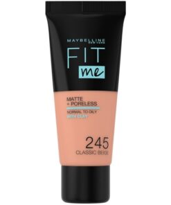 shop Maybelline Fit Me Matte + Poreless Foundation Normal To Oily 30 ml - 245 Classic Beige af Maybelline - online shopping tilbud rabat hos shoppetur.dk